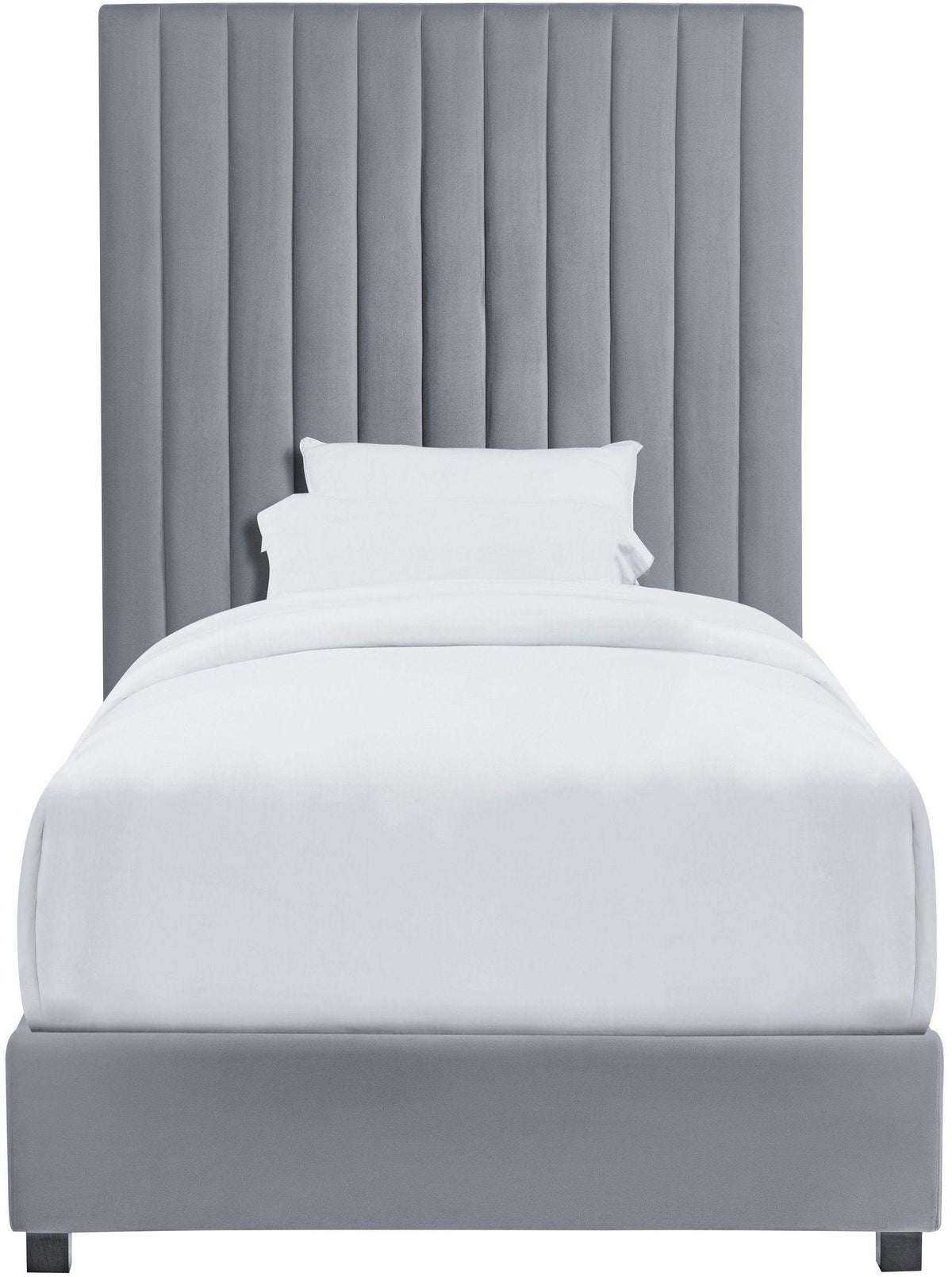Arabelle Grey Performance Velvet Bed in Twin by TOV Furniture – photo 3 of 8