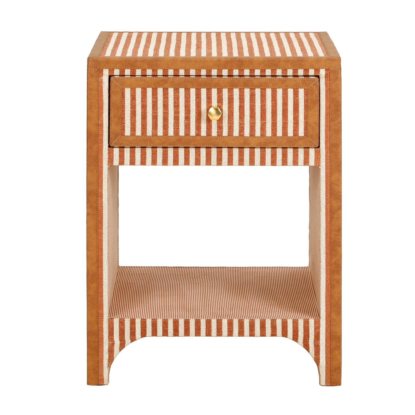 Kora 18" Cotton Jute 1-Drawer Conrtact-Grade Nightstand Terracotta by Tov Furniture