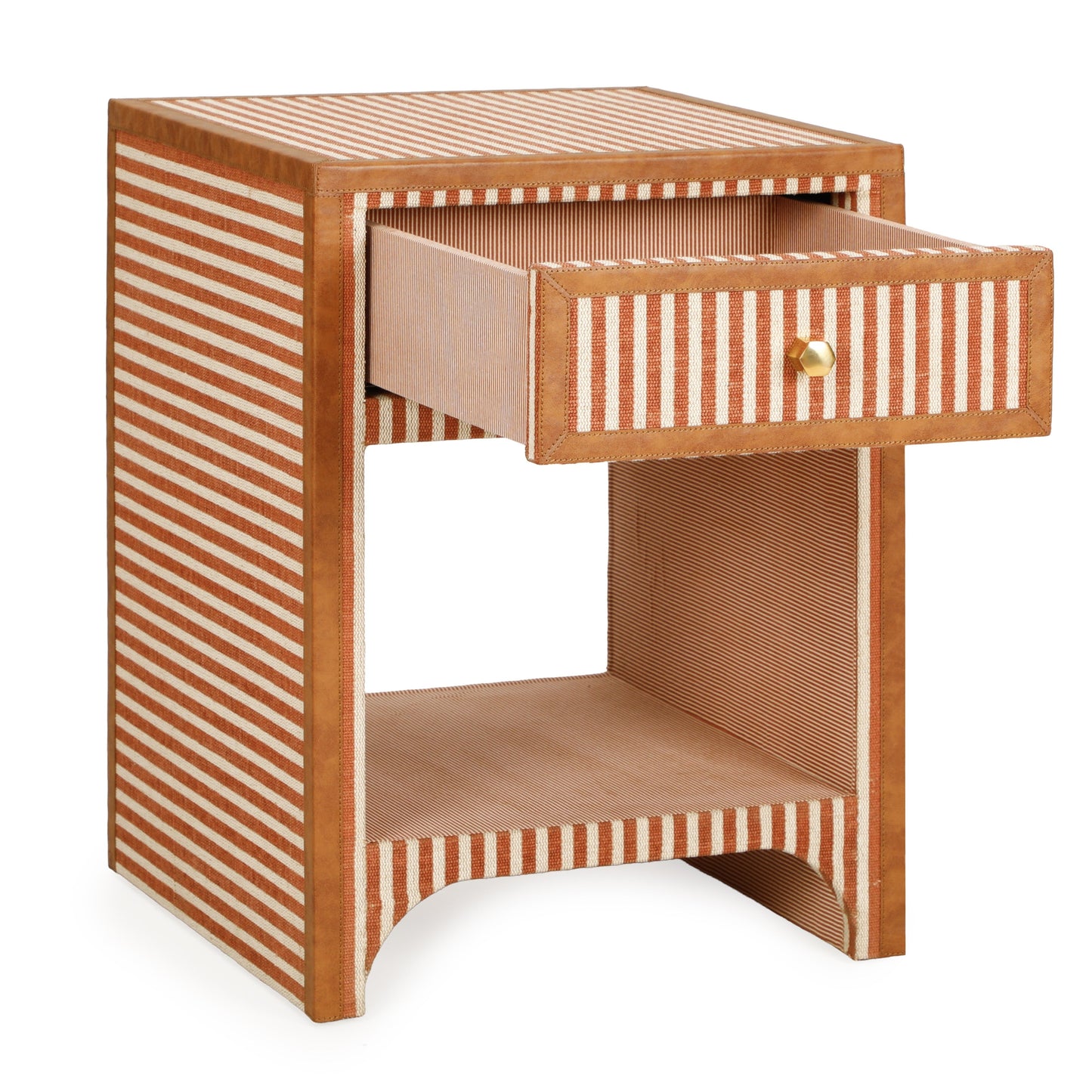 Kora 18" Cotton Jute 1-Drawer Conrtact-Grade Nightstand Terracotta by Tov Furniture