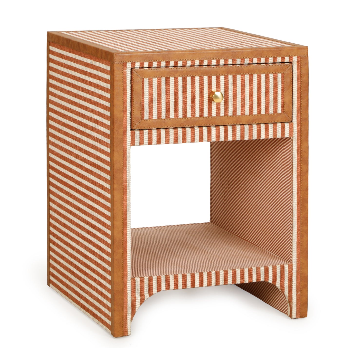 Kora 18" Cotton Jute 1-Drawer Conrtact-Grade Nightstand Terracotta by Tov Furniture