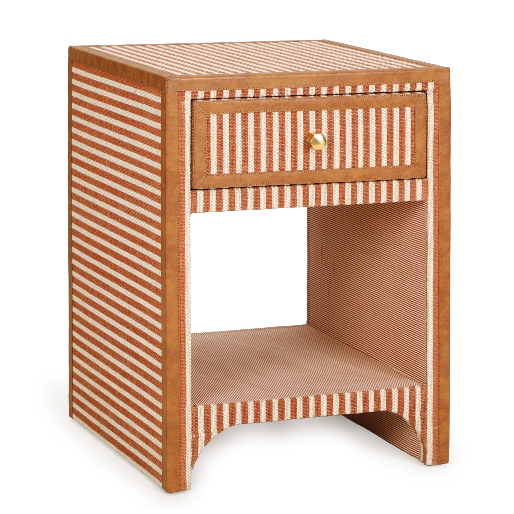 Kora 18" Cotton Jute 1-Drawer Conrtact-Grade Nightstand Terracotta by Tov Furniture