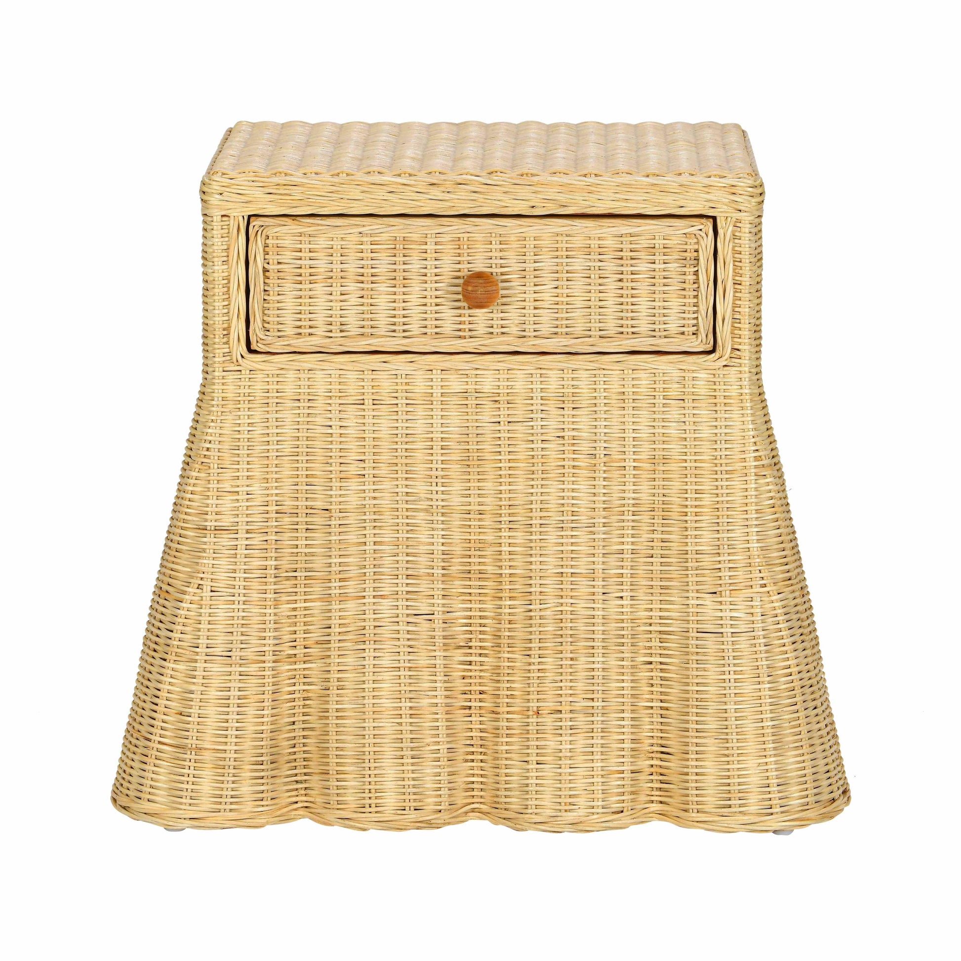 Pentra 25 Natural Rattan Nightstand With Drawer by TOV B21034