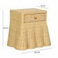 Pentra 25 Natural Rattan Nightstand With Drawer by TOV B21034