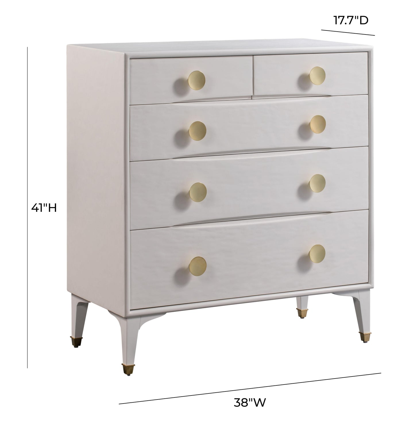 Divine 38 White 5 Drawer Chest by TOV B44016