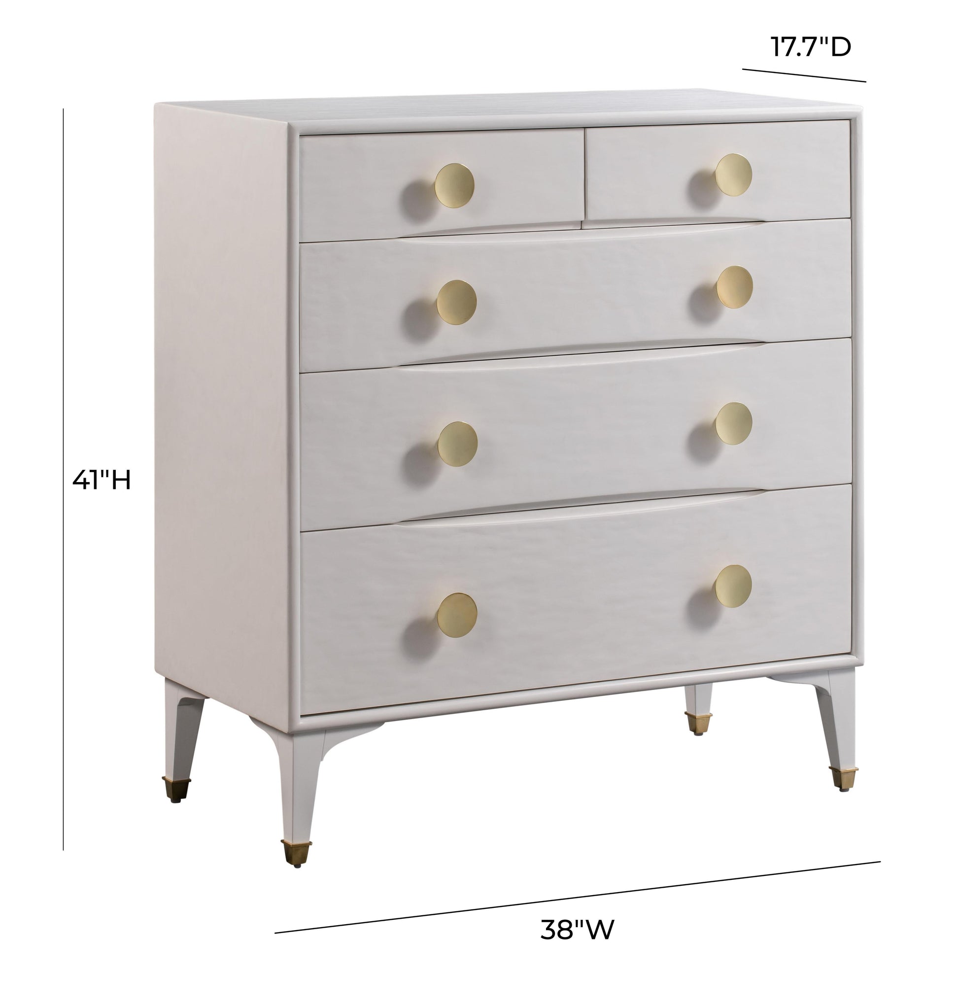 Divine 38 White 5 Drawer Chest by TOV B44016