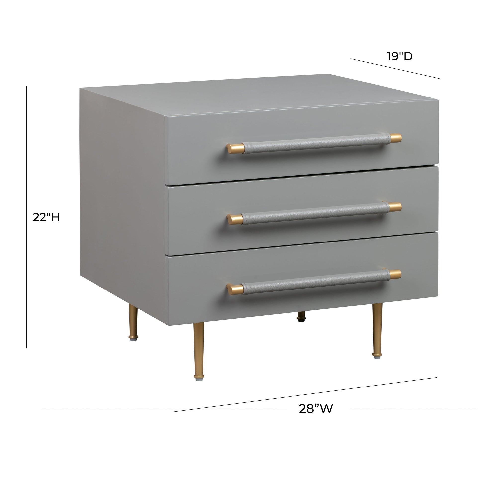 Trident 28 3 Drawer Nightstand by TOV B44076