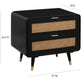 Christine 27 Black 2 Drawer Nightstand by TOV B44063
