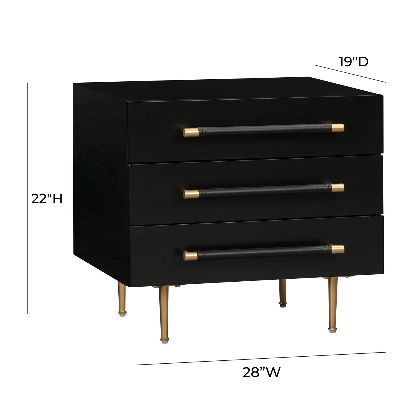 Trident 28 3 Drawer Nightstand by TOV B44061