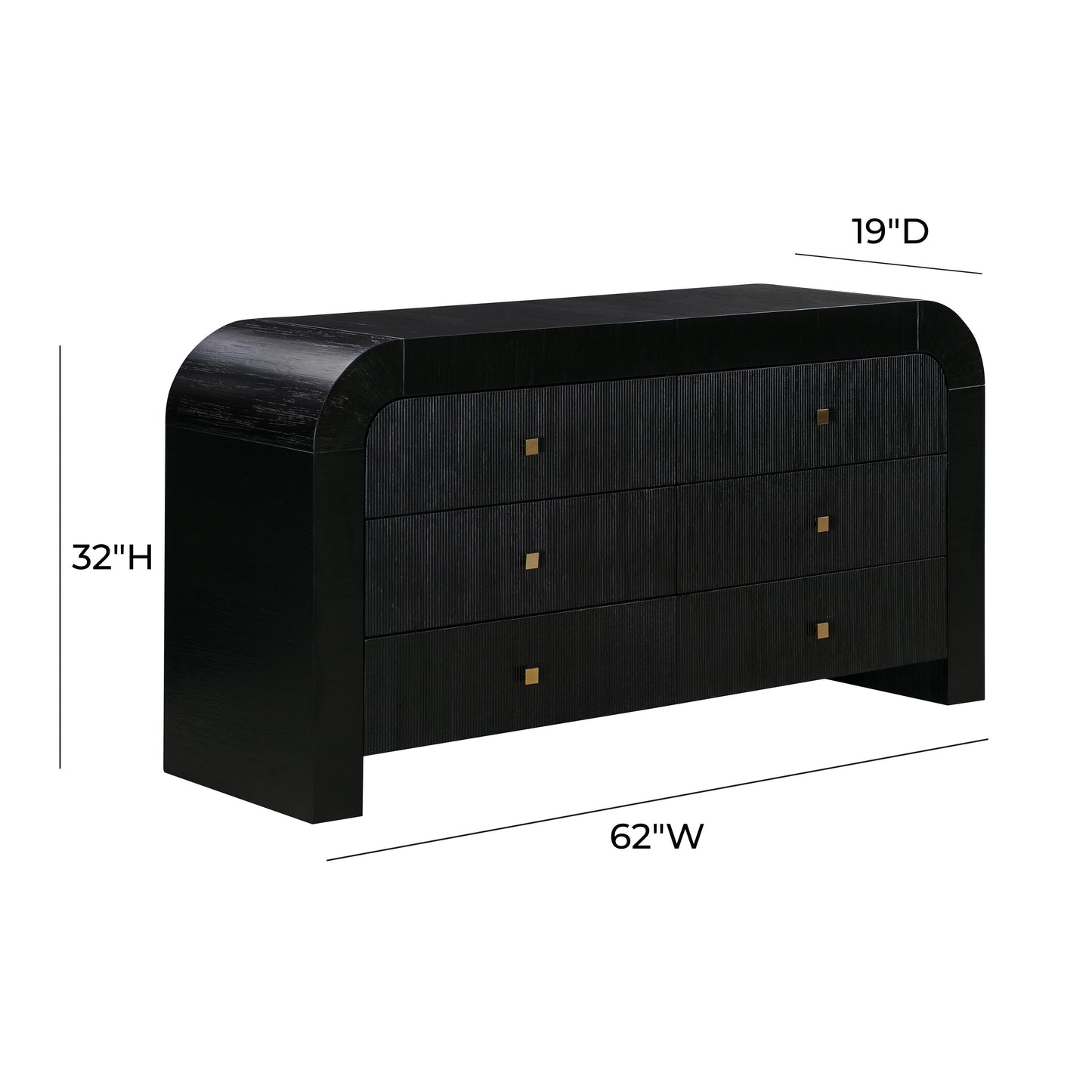 Hump 62 Arched 6 Drawer Dresser by TOV B54398