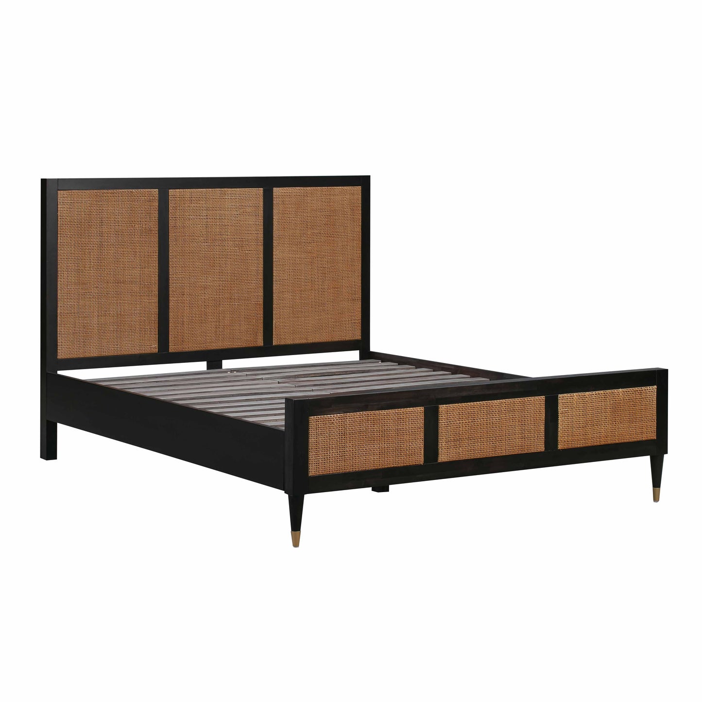 Sierra Wood Rattan Bed by TOV B44104