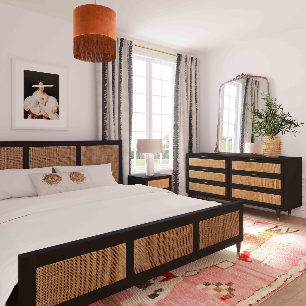 Sierra Wood & Rattan Bed by TOV Furniture – several options shown