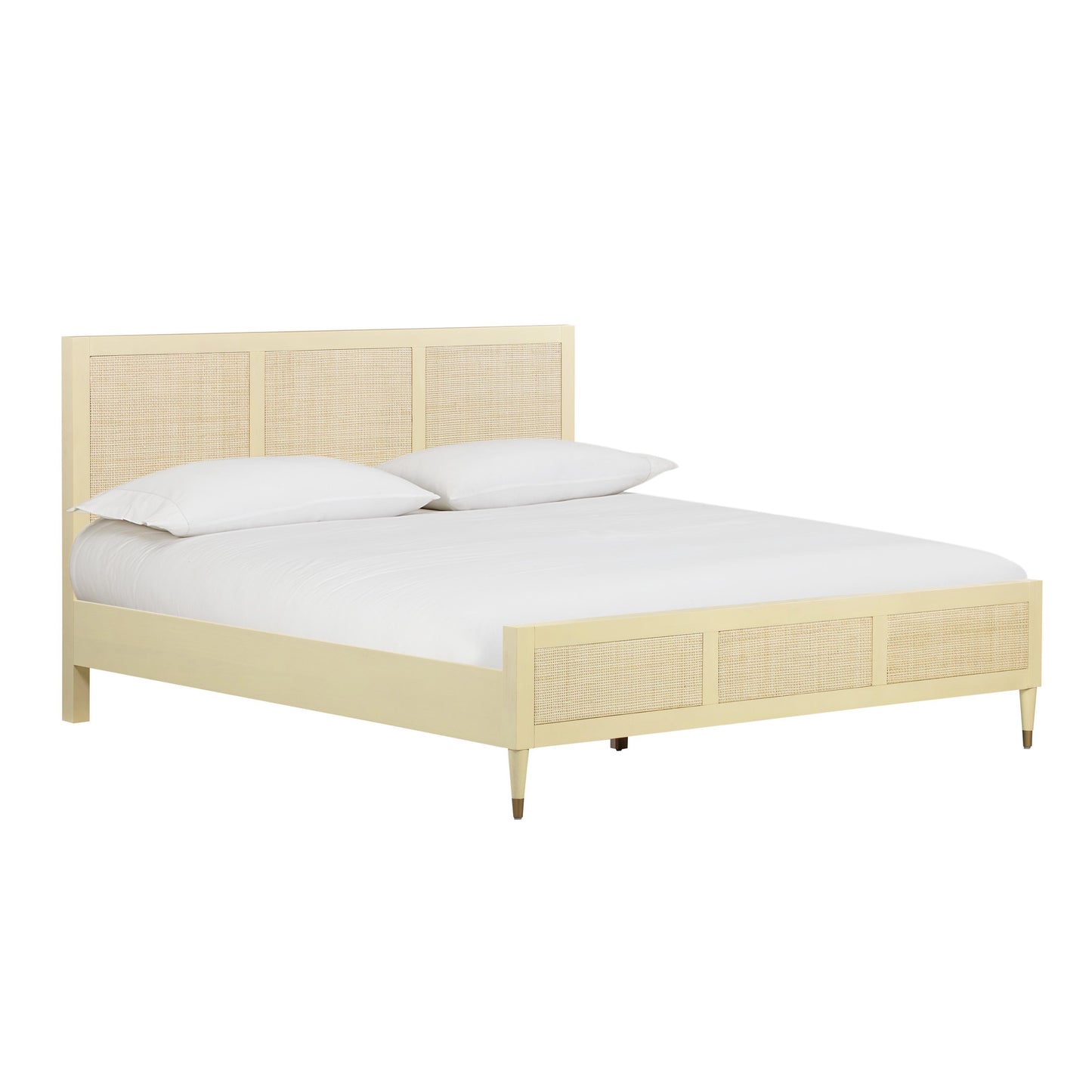 Sierra Wood &amp; Rattan Buttermilk Queen Bed by Tov Furniture