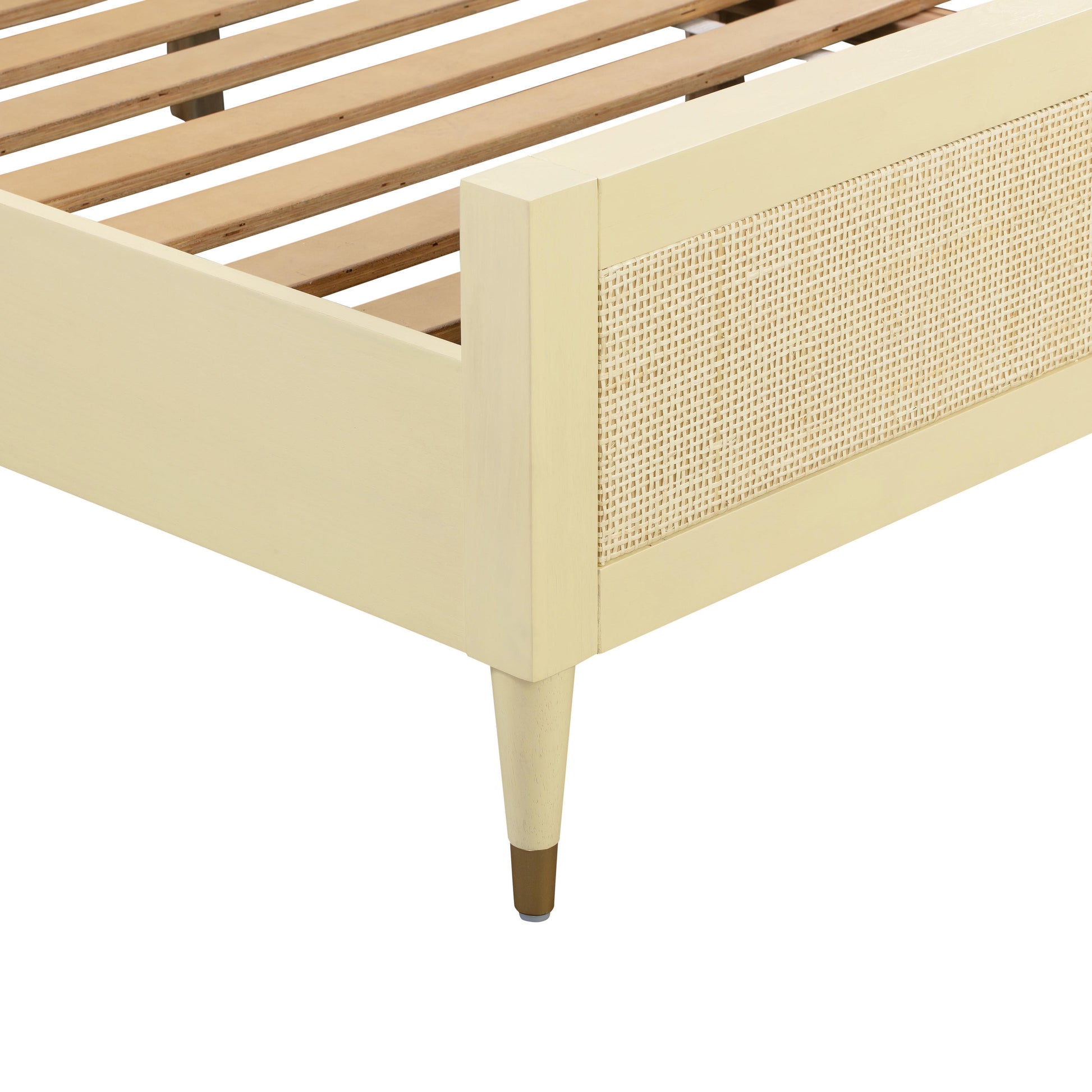Sierra Wood &amp; Rattan Buttermilk Queen Bed by Tov Furniture