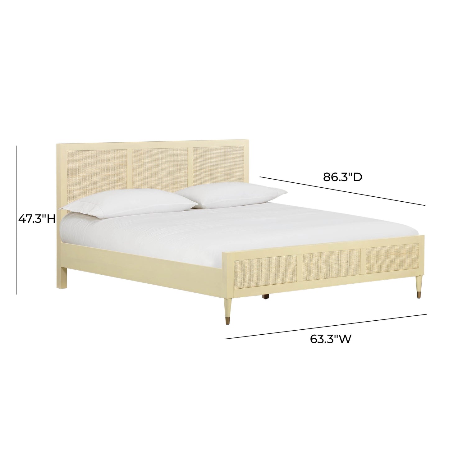 Sierra Wood &amp; Rattan Buttermilk Queen Bed by Tov Furniture
