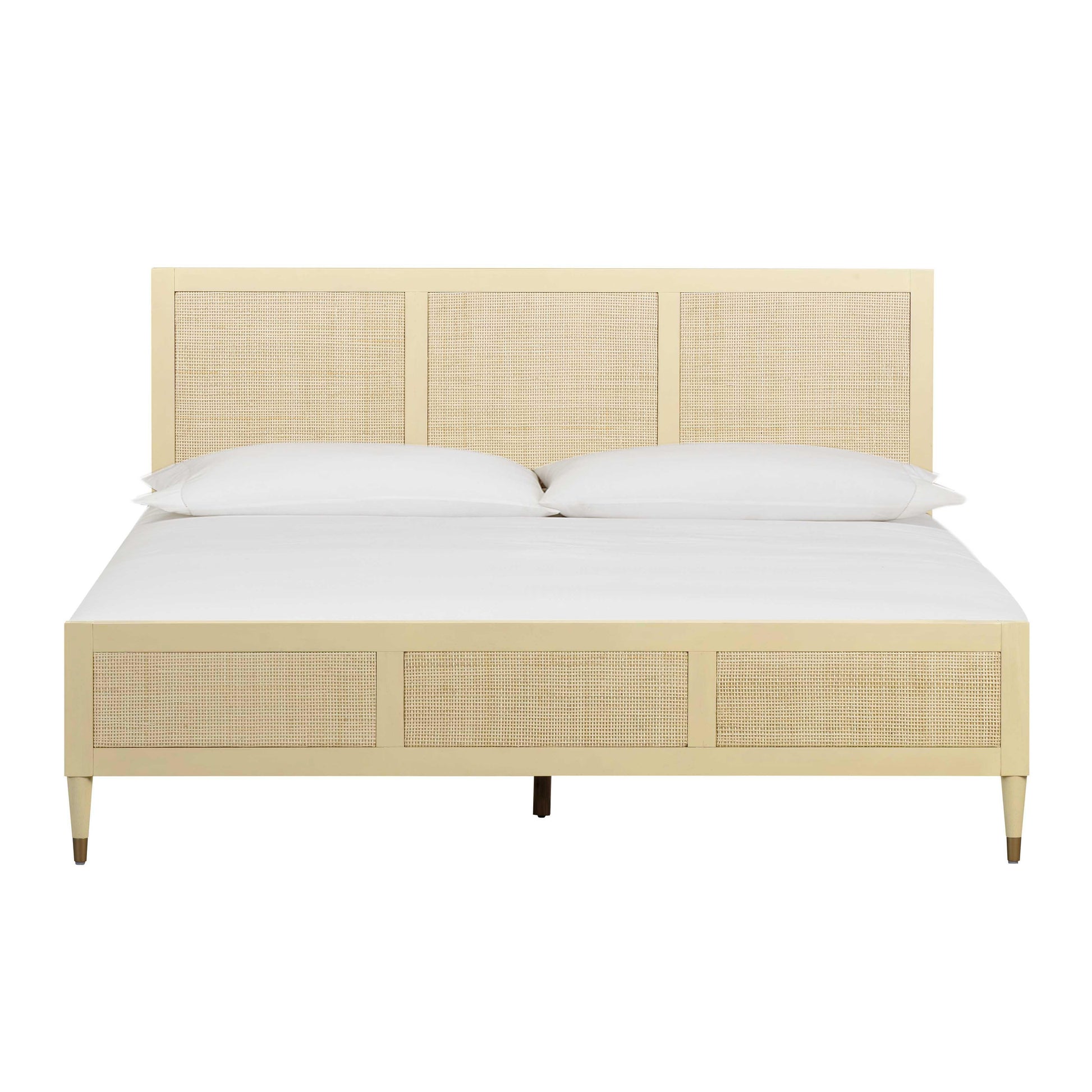 Sierra Wood &amp; Rattan Buttermilk King Bed by Tov Furniture