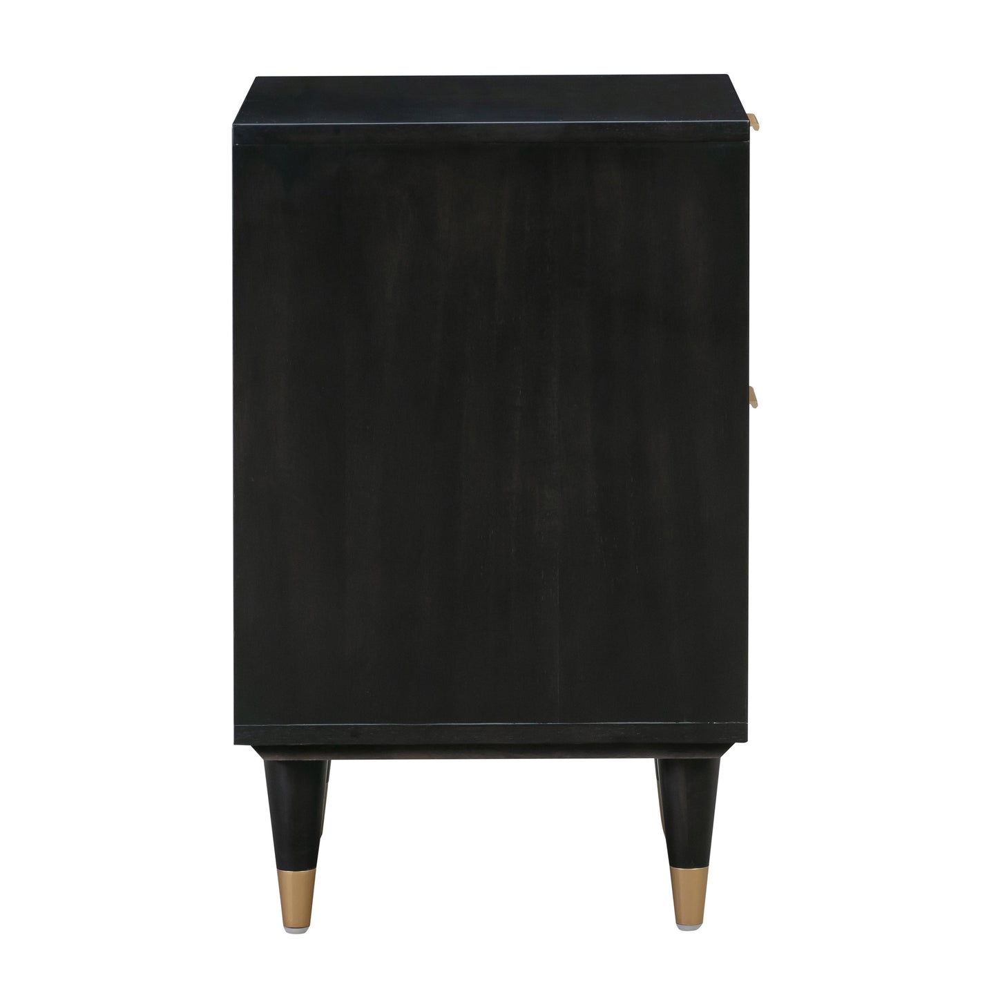 Sierra 22" Cane 2-Drawer Nightstand Black by Tov Furniture