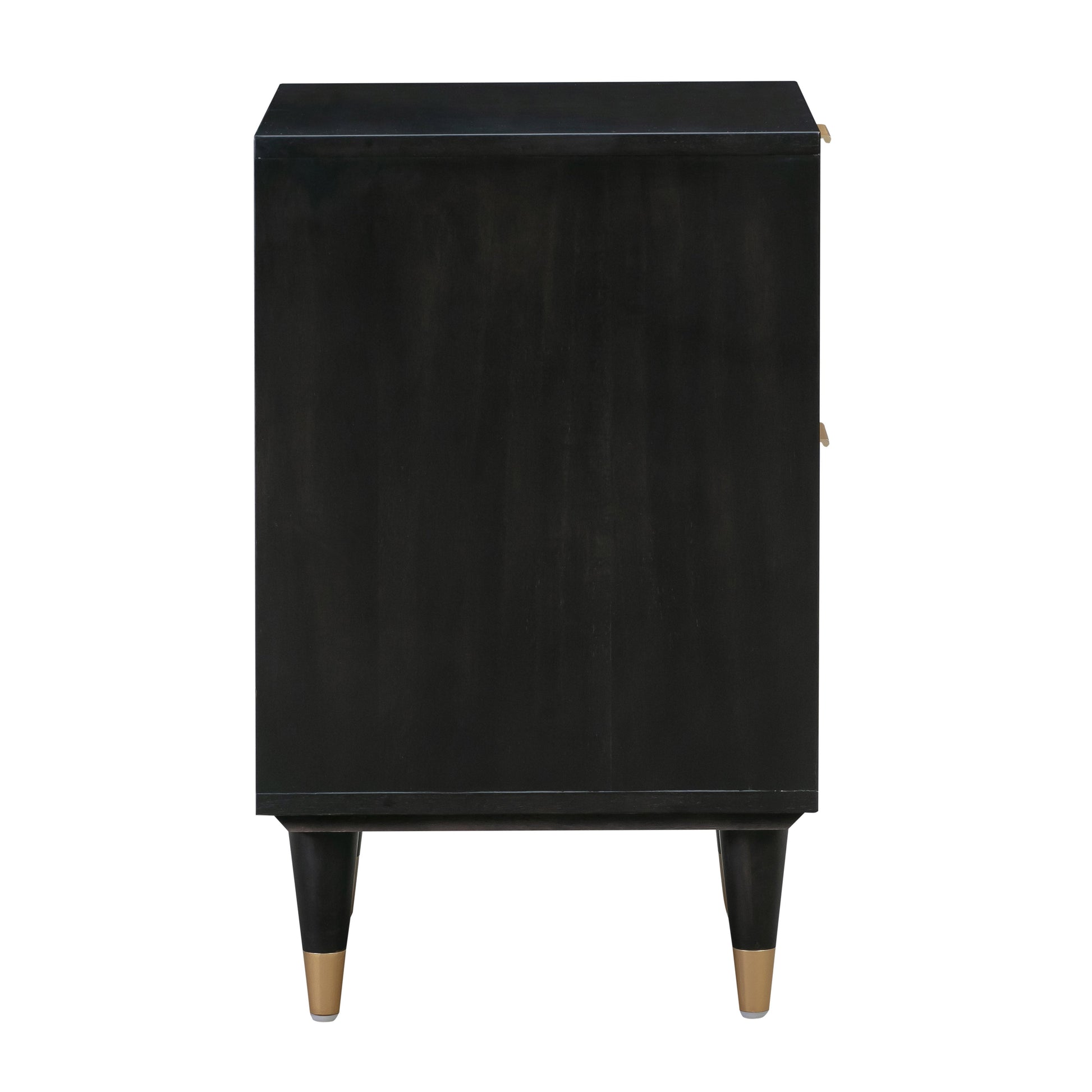 Sierra 22" Cane 2-Drawer Nightstand Black by Tov Furniture