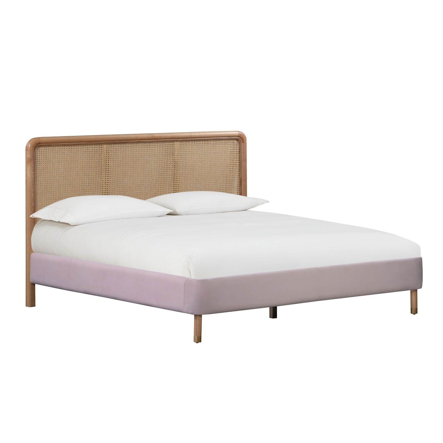 Kavali Velvet And Cane Bed by TOV B44120