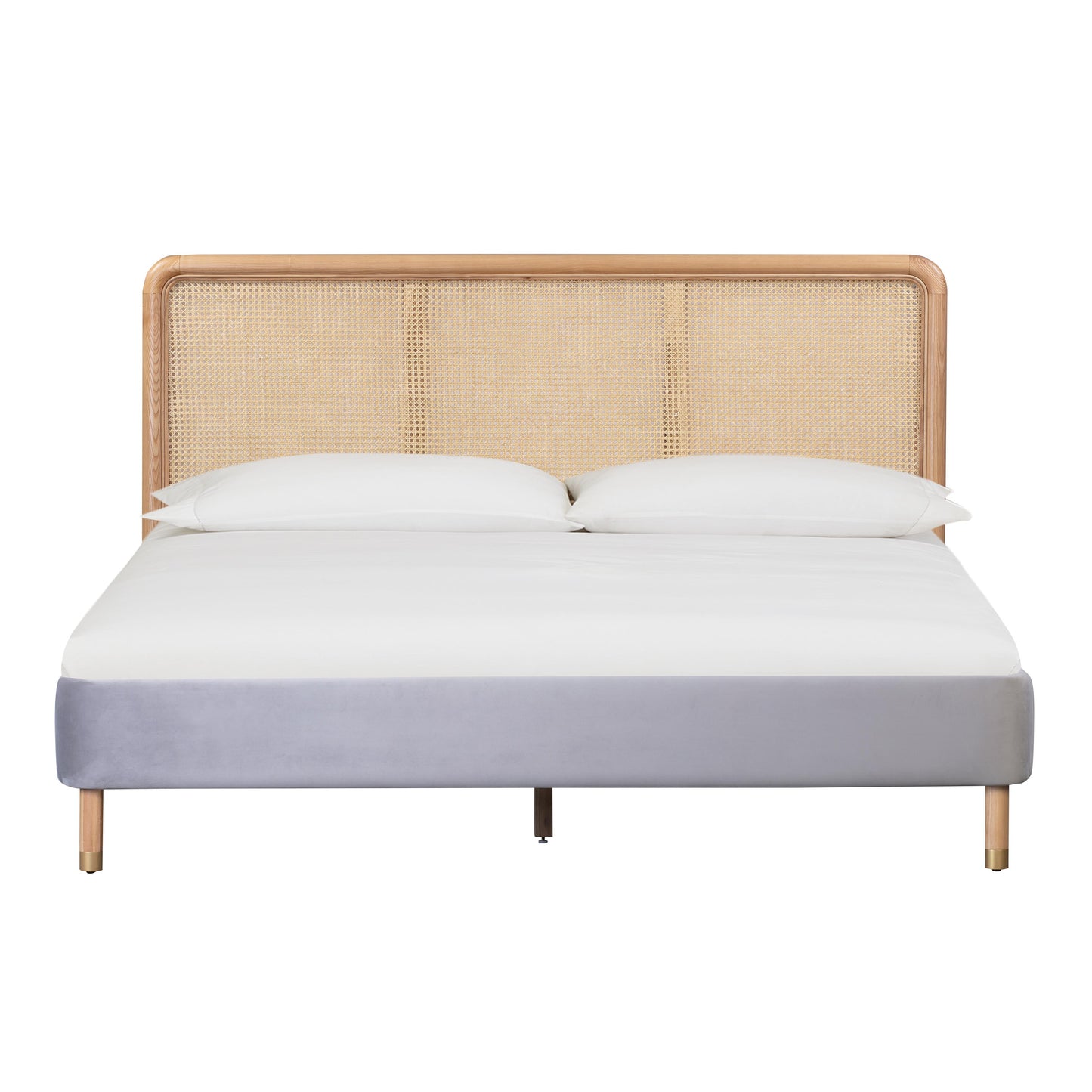 Kavali Velvet And Cane Bed by TOV B44117