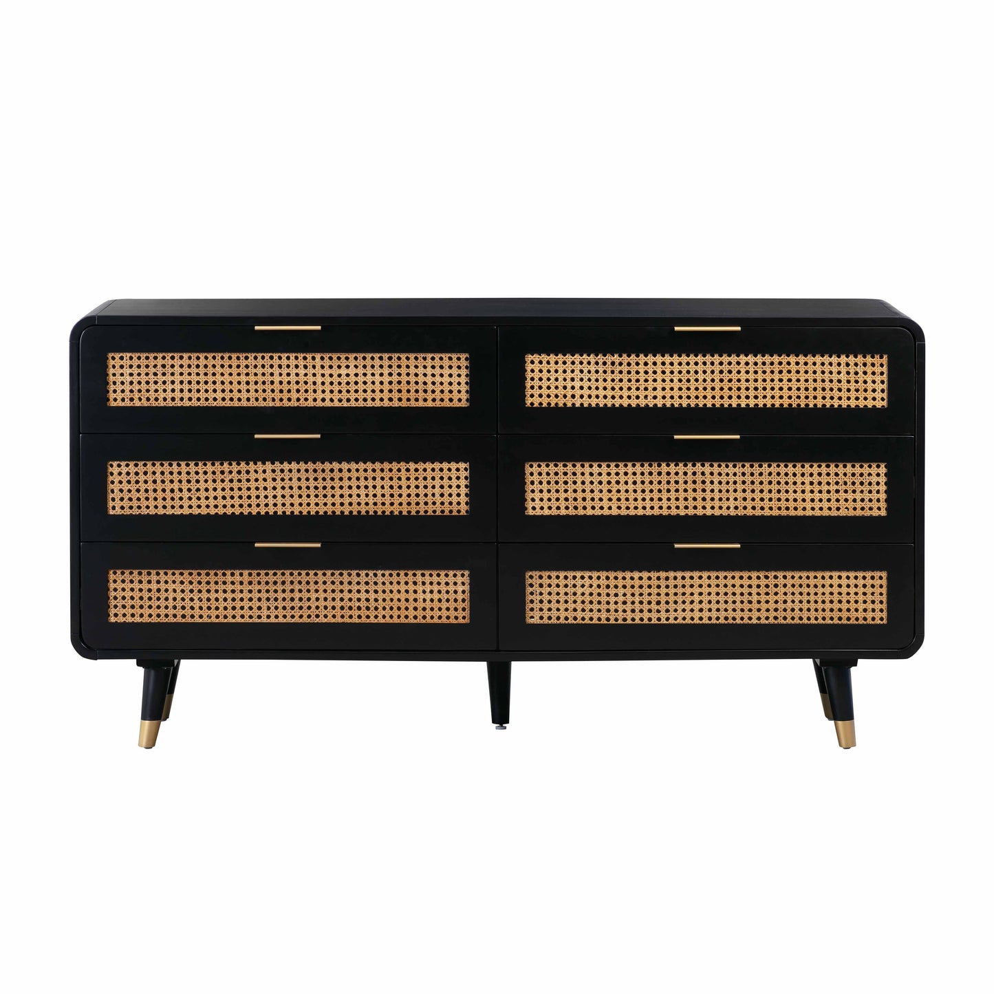 Christine 62 Black 6 Drawer Dresser by TOV B44133