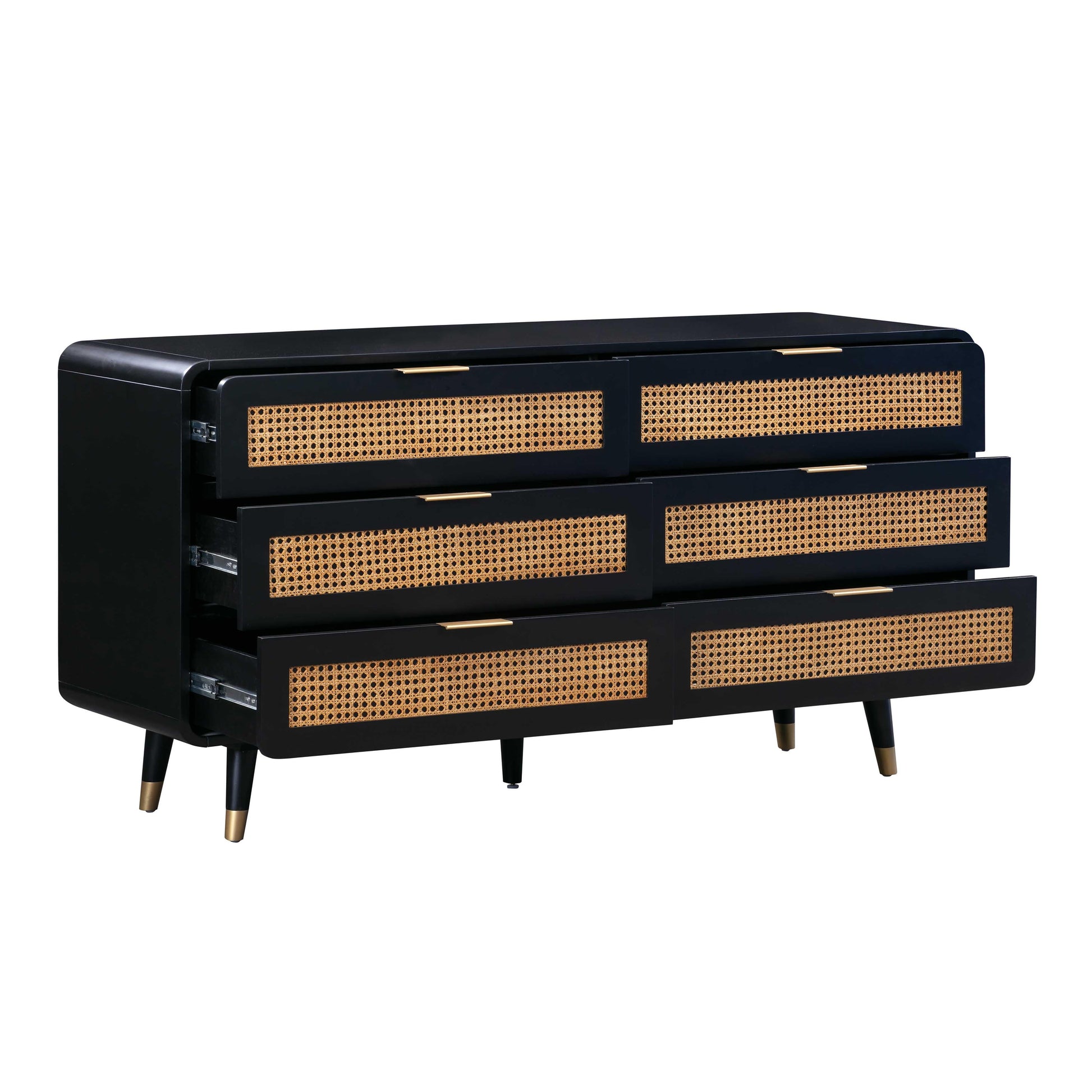 Christine 62 Black 6 Drawer Dresser by TOV B44133