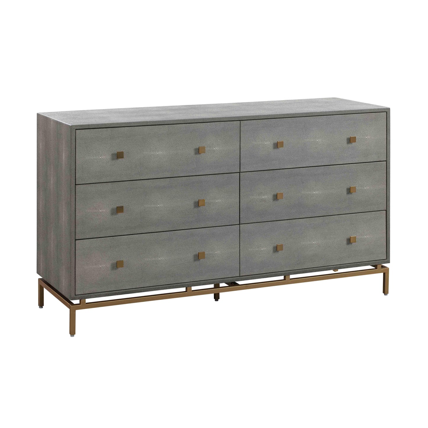 Pesce 57 Grey Shagreen 6 Drawer Dresser by TOV B44147