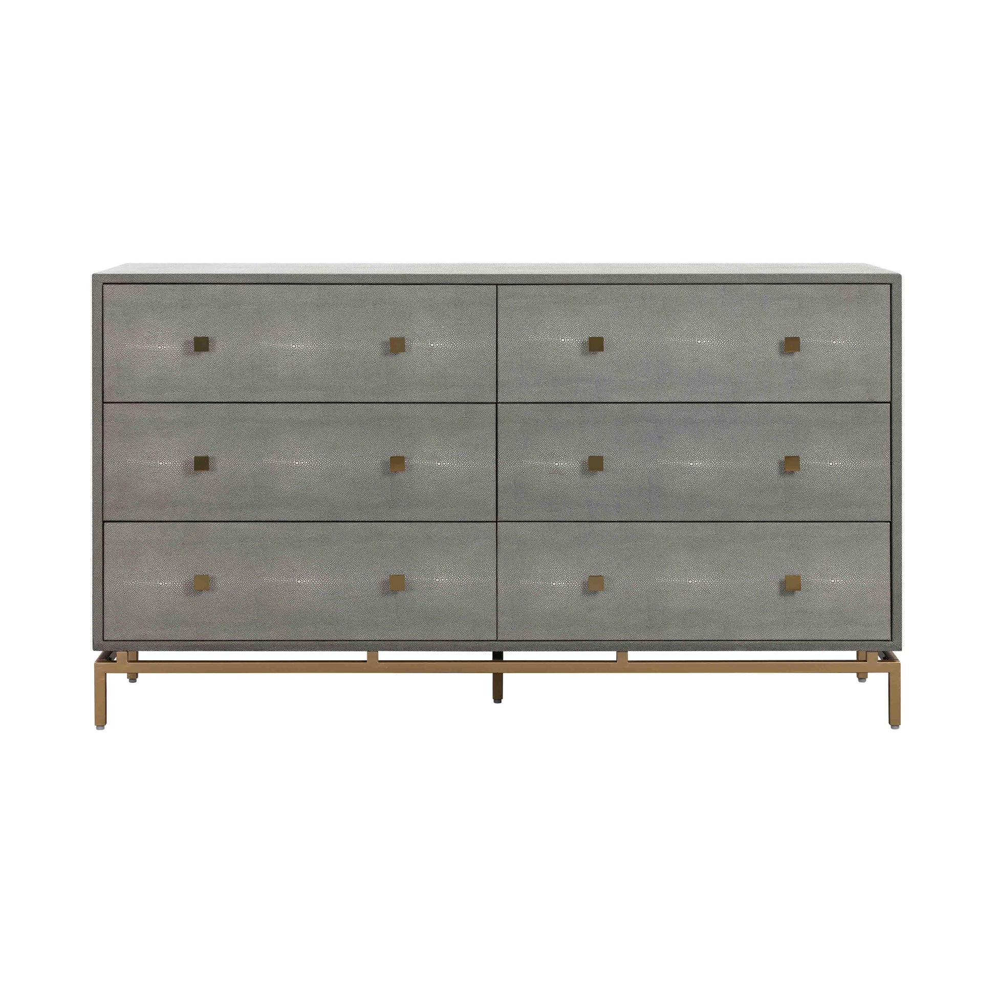 Pesce 57 Grey Shagreen 6 Drawer Dresser by TOV B44147