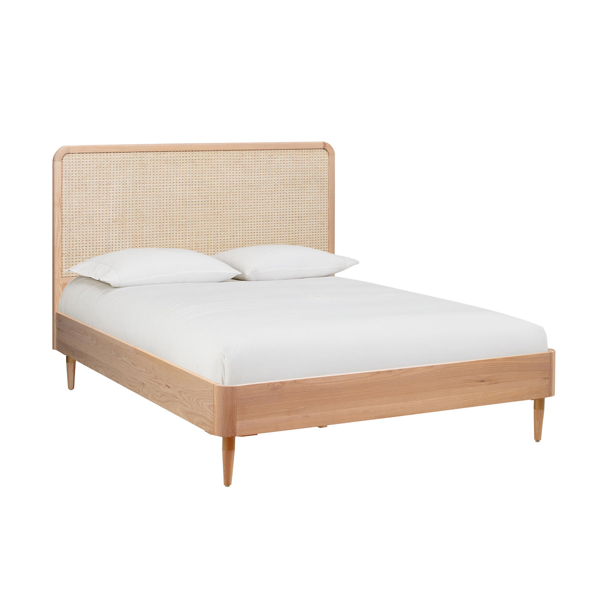 Carmen Natural Ash and Cane Bed by TOV Furniture – several sizes shown