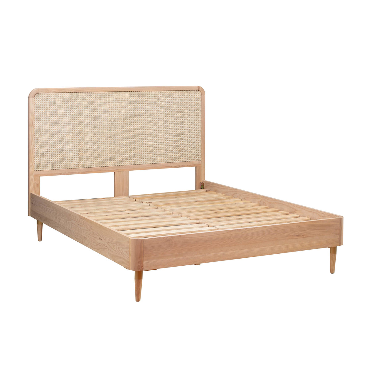 Carmen Natural Ash and Cane Bed by TOV Furniture – several sizes shown