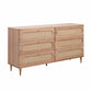 Carmen 63 Natural Ash And Cane 6 Drawer Dresser by TOV B44160