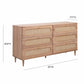Carmen 63 Natural Ash And Cane 6 Drawer Dresser by TOV B44160