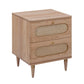 Carmen 19 Natural Ash And Cane 2 Drawer Nightstand by TOV B44161