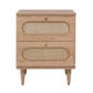 Carmen 19 Natural Ash And Cane 2 Drawer Nightstand by TOV B44161
