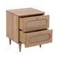 Carmen 19 Natural Ash And Cane 2 Drawer Nightstand by TOV B44161