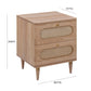 Carmen 19 Natural Ash And Cane 2 Drawer Nightstand by TOV B44161