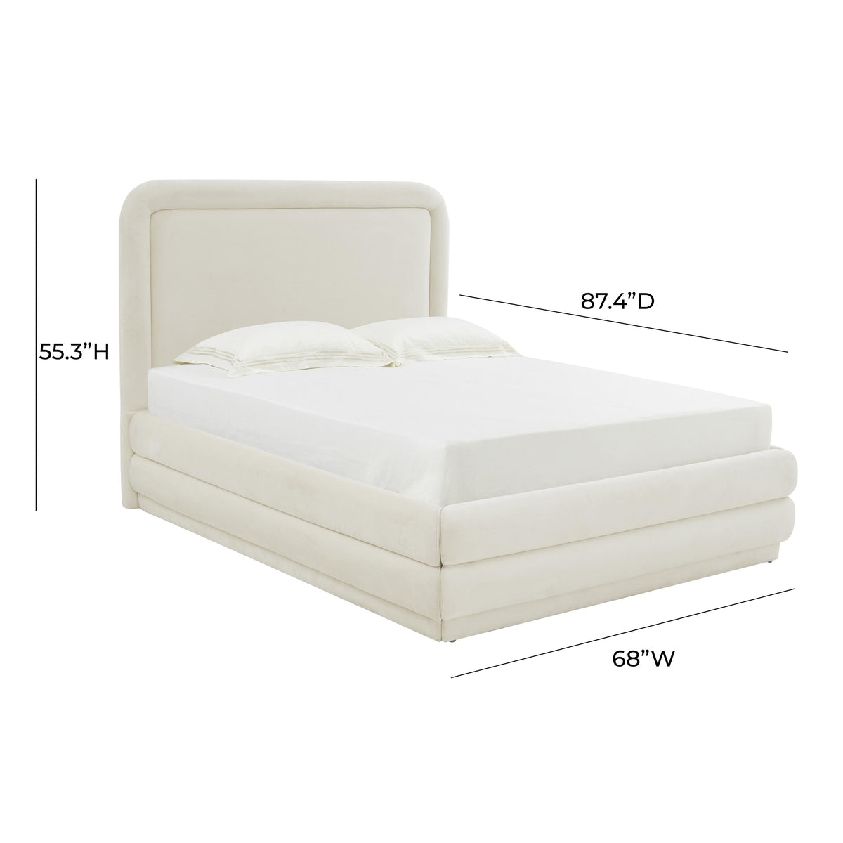 Briella Cream Performance Velvet Bed in Queen by TOV Furniture – photo 6 of 6