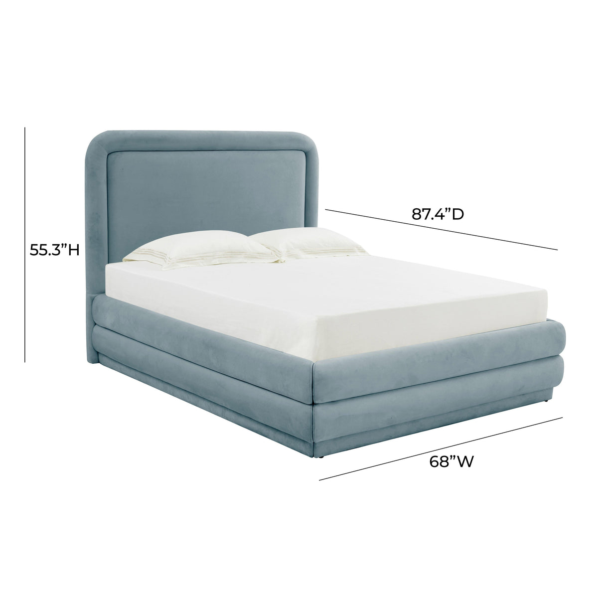 Briella Bluestone Performance Velvet Bed in Queen by TOV Furniture – photo 6 of 7