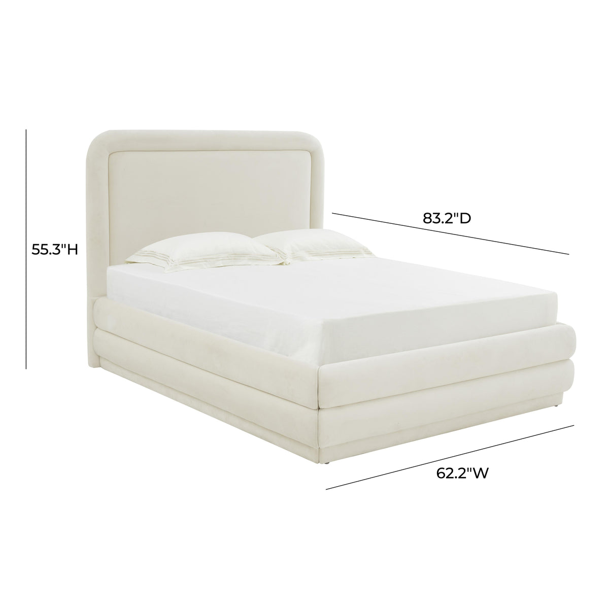 Briella Cream Performance Velvet Bed in Full by TOV Furniture – photo 6 of 6