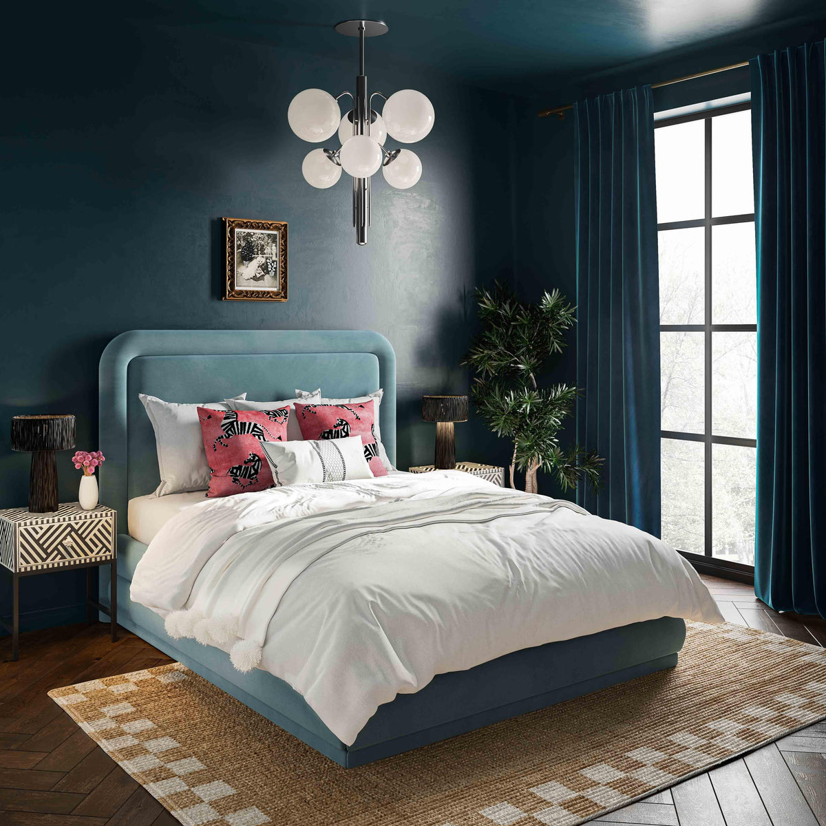 Briella Performance Velvet Bed by TOV Furniture – several options shown