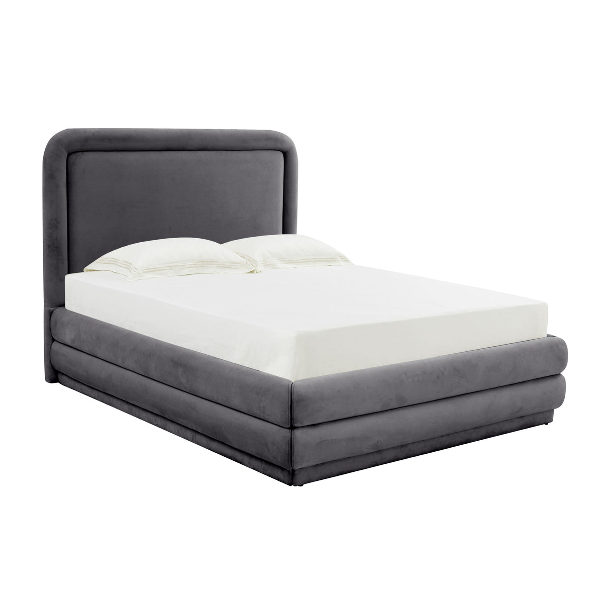 Briella Dark Grey Performance Velvet Bed in Full by TOV Furniture – photo 1 of 6
