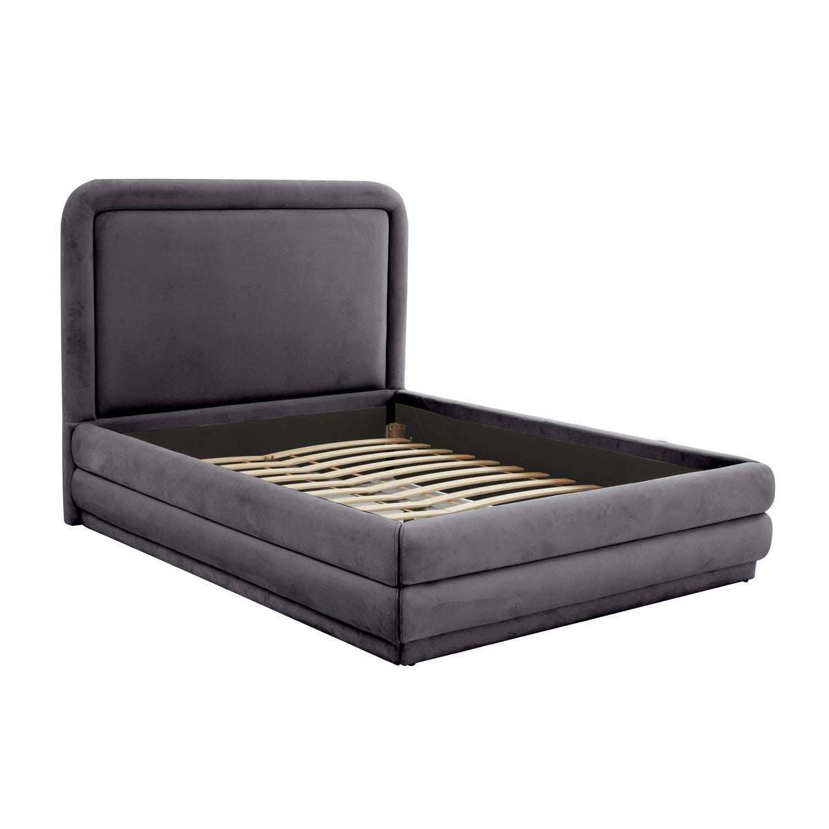 Briella Dark Grey Performance Velvet Bed in Full by TOV Furniture – photo 4 of 6