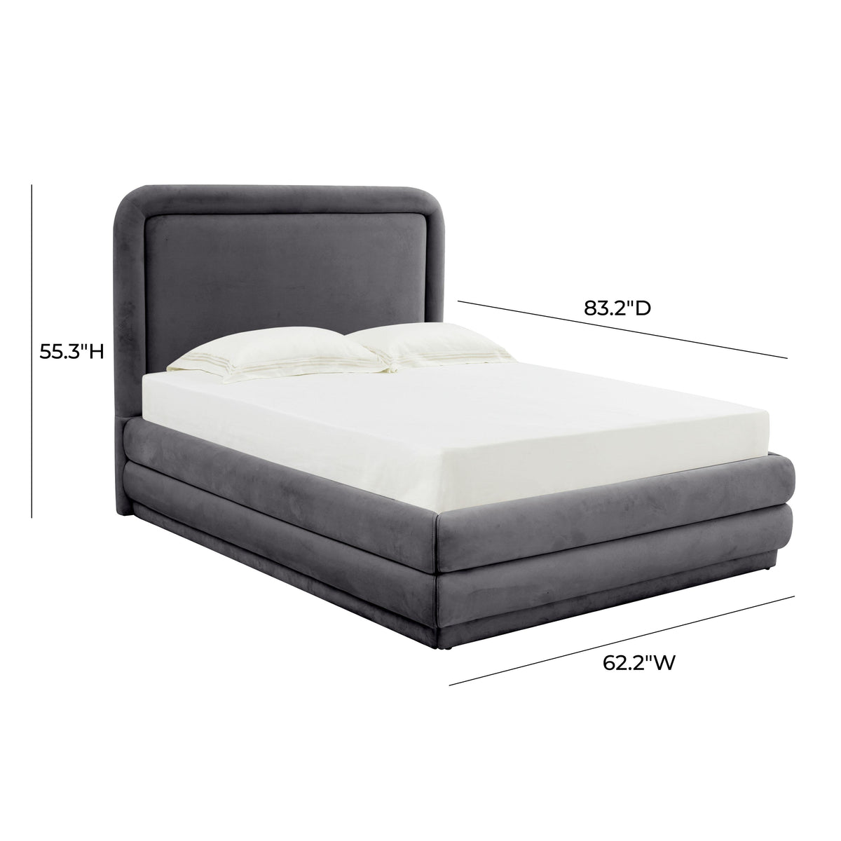 Briella Dark Grey Performance Velvet Bed in Full by TOV Furniture – photo 6 of 6