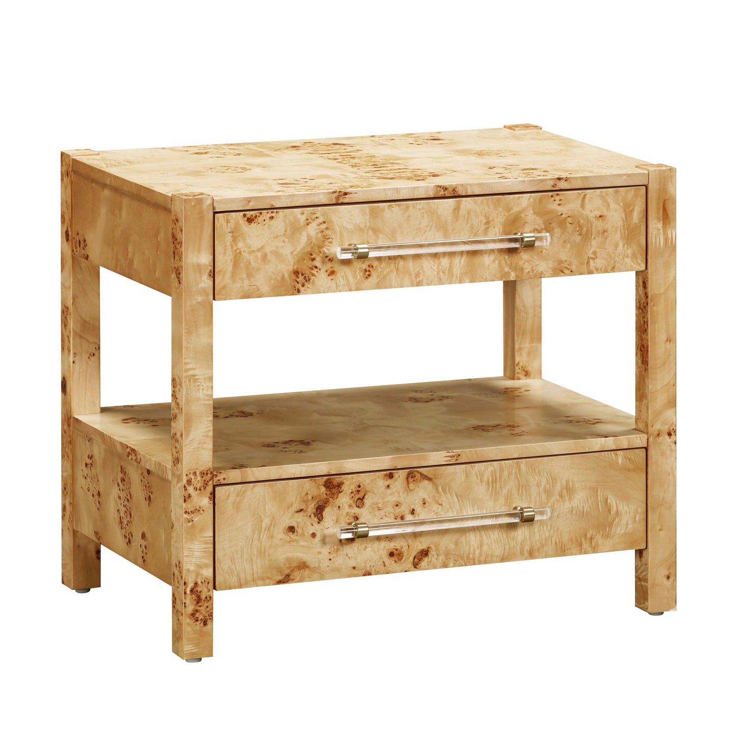 Brandyss 26 Burl 2 Drawer Nightstand by TOV B54387