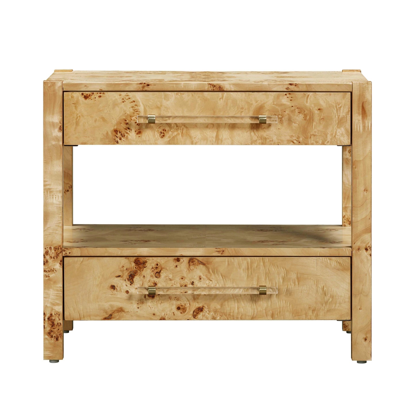 Brandyss 26 Burl 2 Drawer Nightstand by TOV B54189