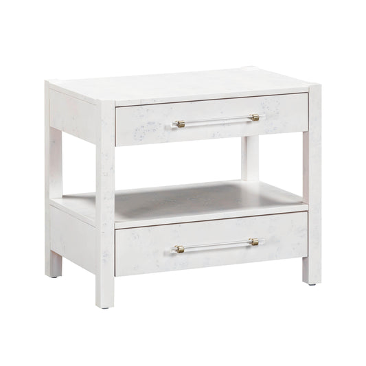 Brandyss 26" Burl 2-Drawer Nightstand White by Tov Furniture