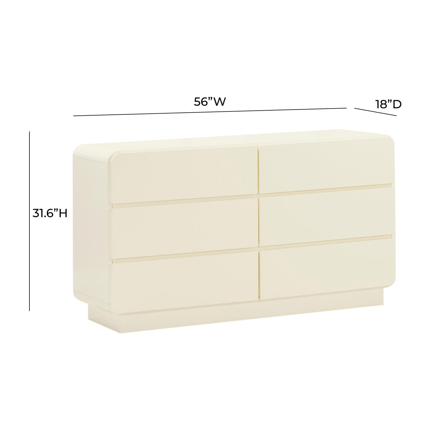 Sagura 56 6 Drawer Dresser by TOV B54231