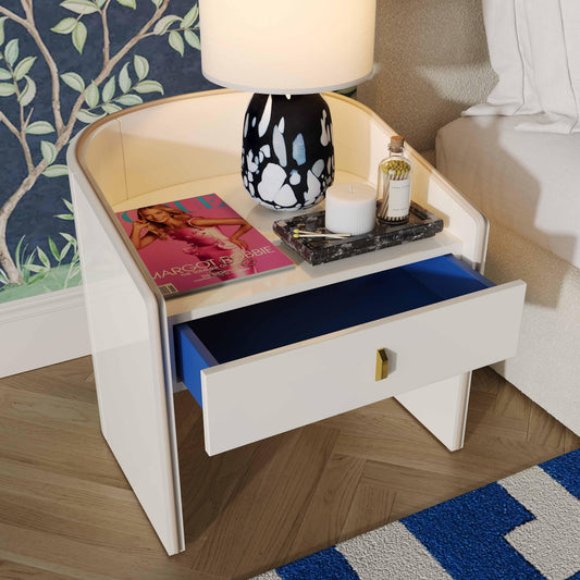 Collins Cream Lacquer Nightstand by TOV Furniture – photo 2 of 9