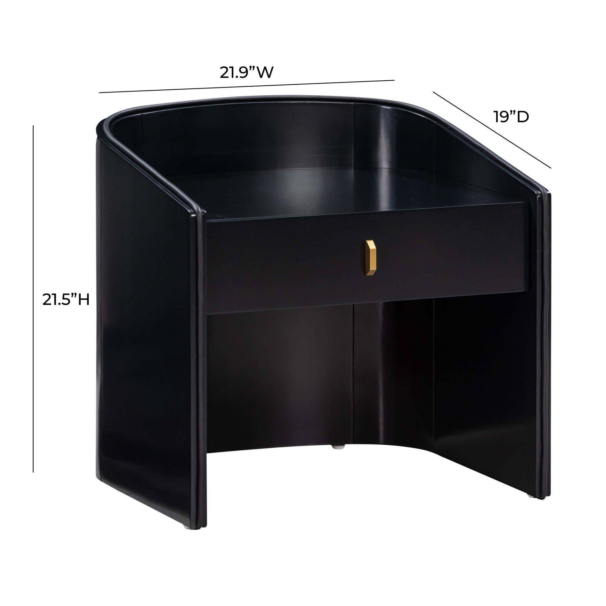 Collins 22 Lacquer Nightstand With Drawer by TOV B54250