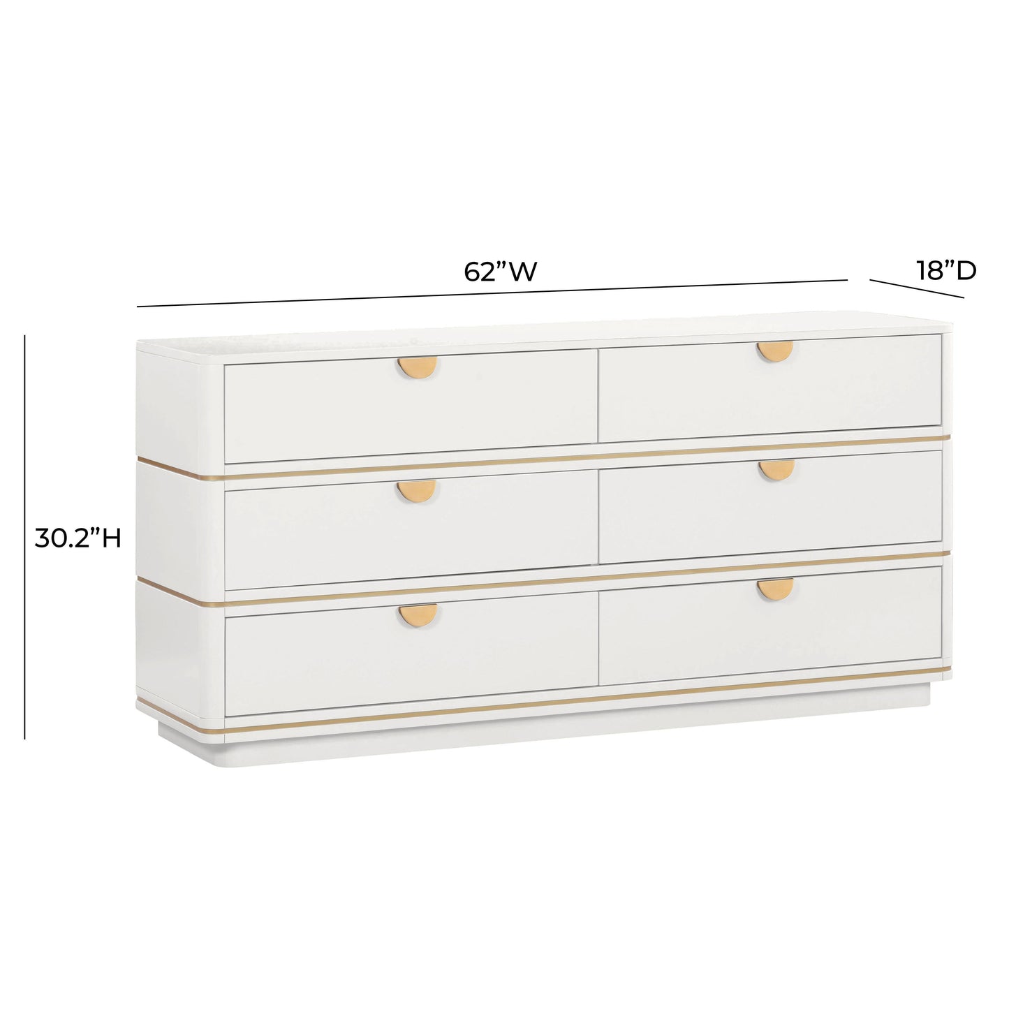 Julieta 62 Acacia Wood 6 Drawer Dresser by TOV B54254