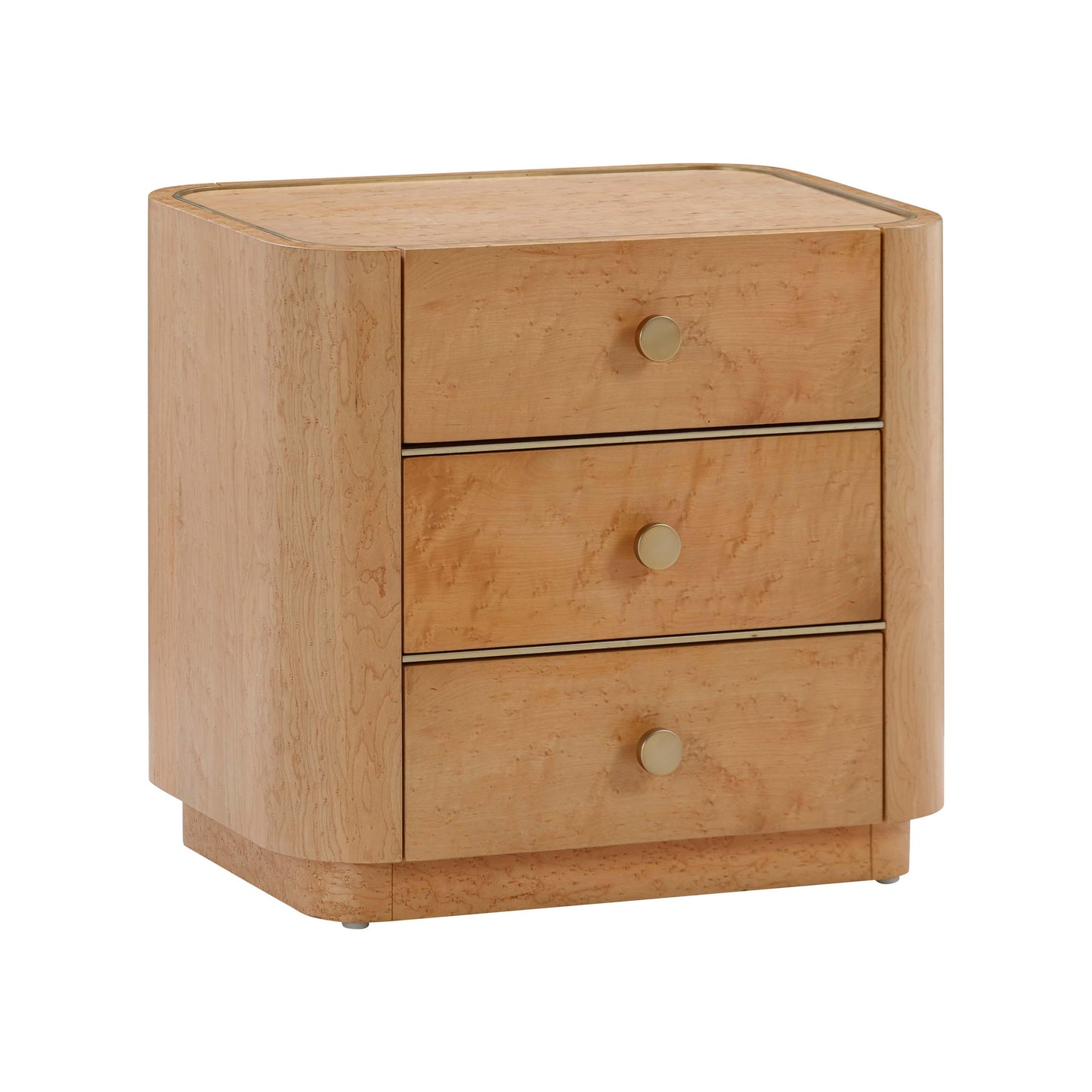 Abigail 22 Natural Birdseye Maple 3 Drawer Nightstand by TOV B54255
